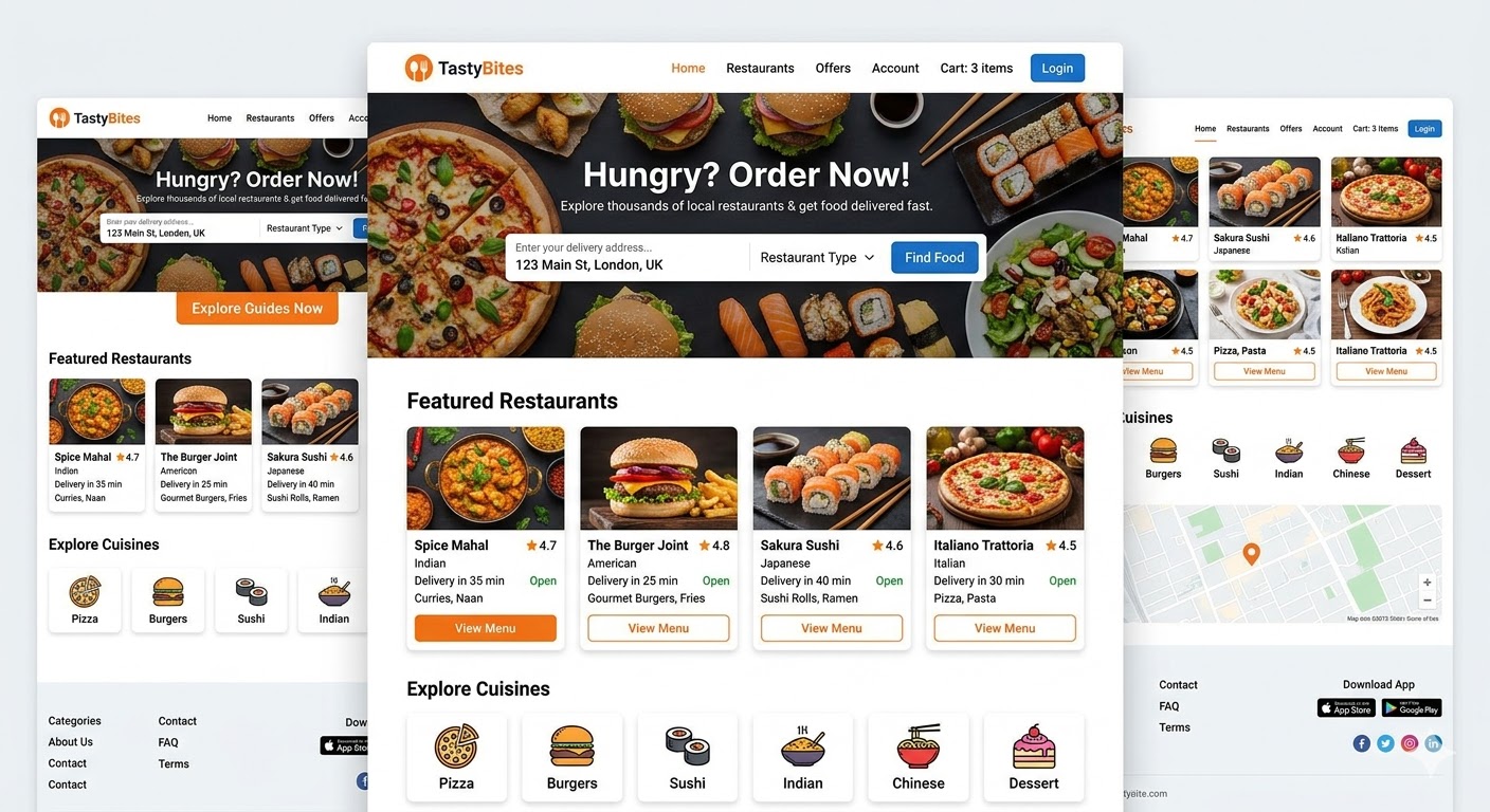 Takeaway & Restaurants Website Preview